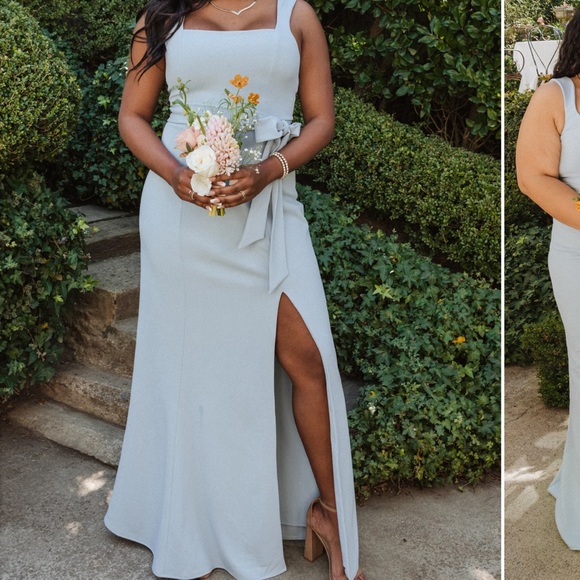 Show Me Your MuMu Dresses & Skirts - Show Me Your MuMu Elegant Steel Blue Paris Gown